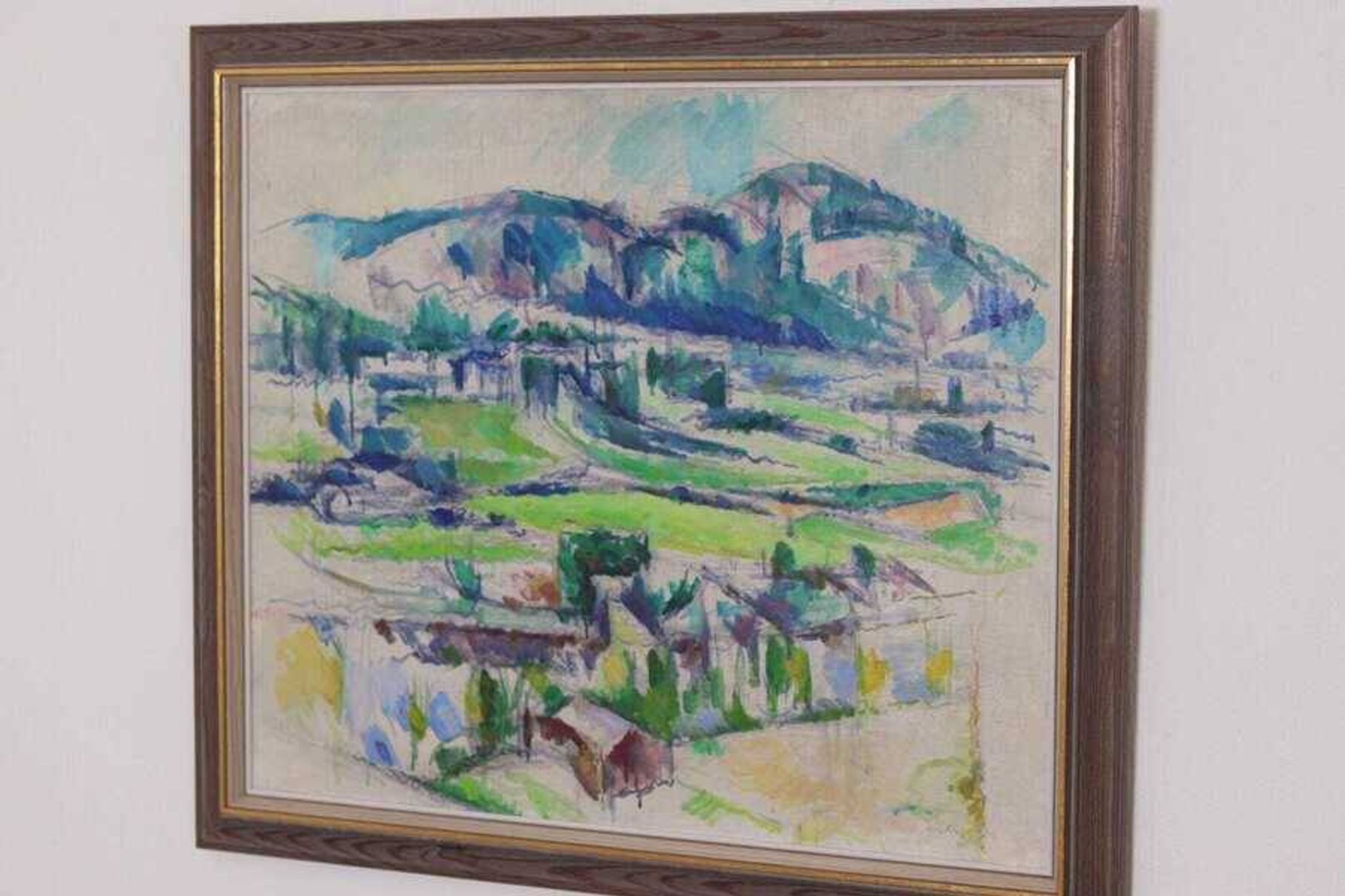 Original Swedish oil on canvas – “Landscape” by Sture Ekengren – vintage & framed – 63 × 74 cm
