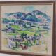 Huile sur toile originale suédoise – « Paysage » par Sture Ekengren – vintage et encadrée – 63 × 74 cm