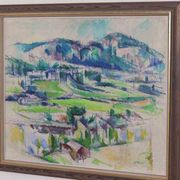 Original Swedish oil on canvas – “Landscape” by Sture Ekengren – vintage & framed – 63 × 74 cm