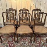 Suite de 6 chaises cannées de style Vénitiennes - Louis XV