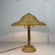 Pencil reed rattan bamboo and brass table lamp, Italy, 1970s