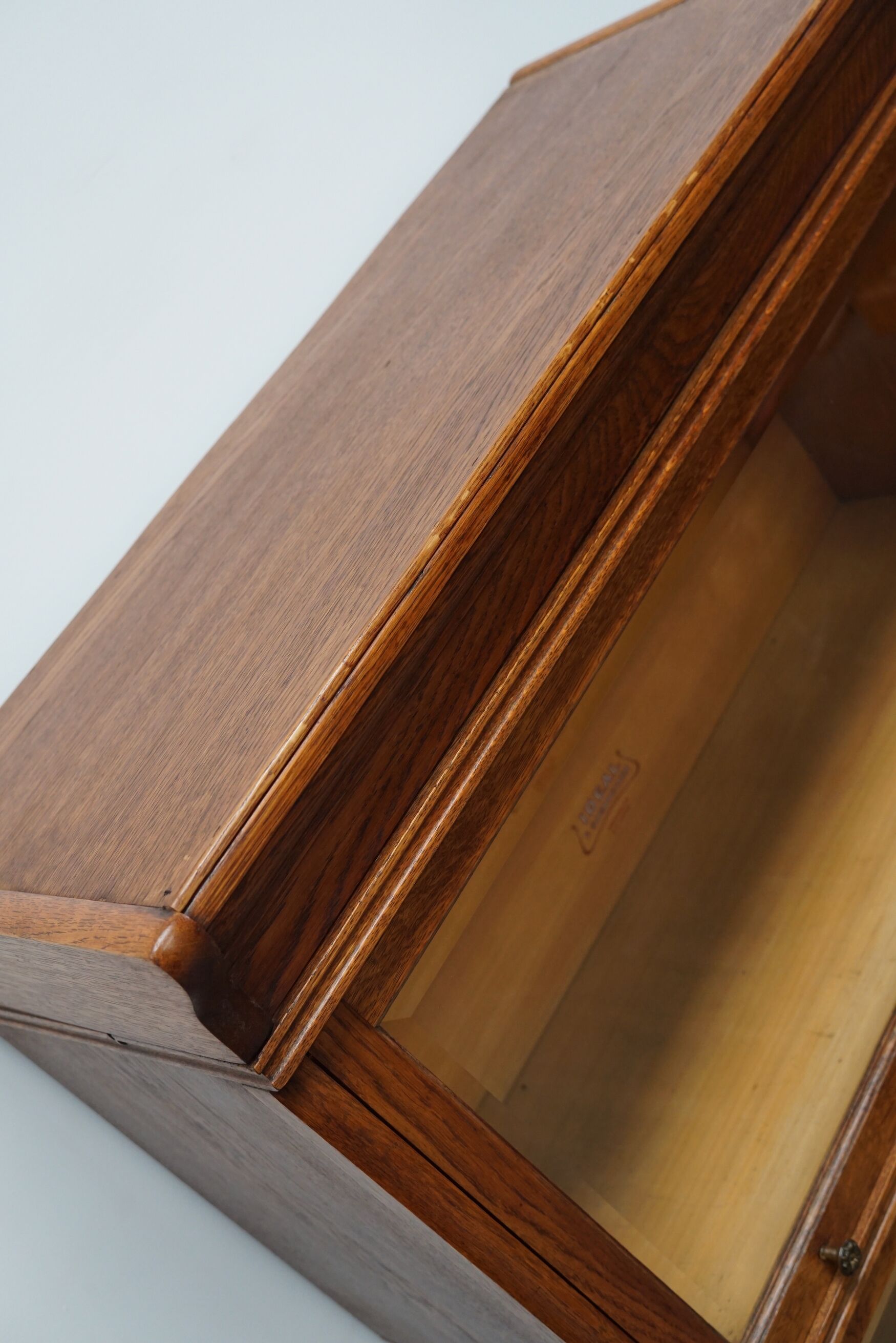 German oak bookcase with folding doors, ca 1900