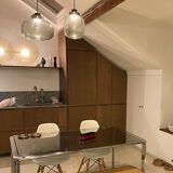 Two Legier suspensions, smoked glass