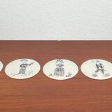 Mid-century ceramic coasters by Bjørn Wiinblad, 1960s, set of 5.