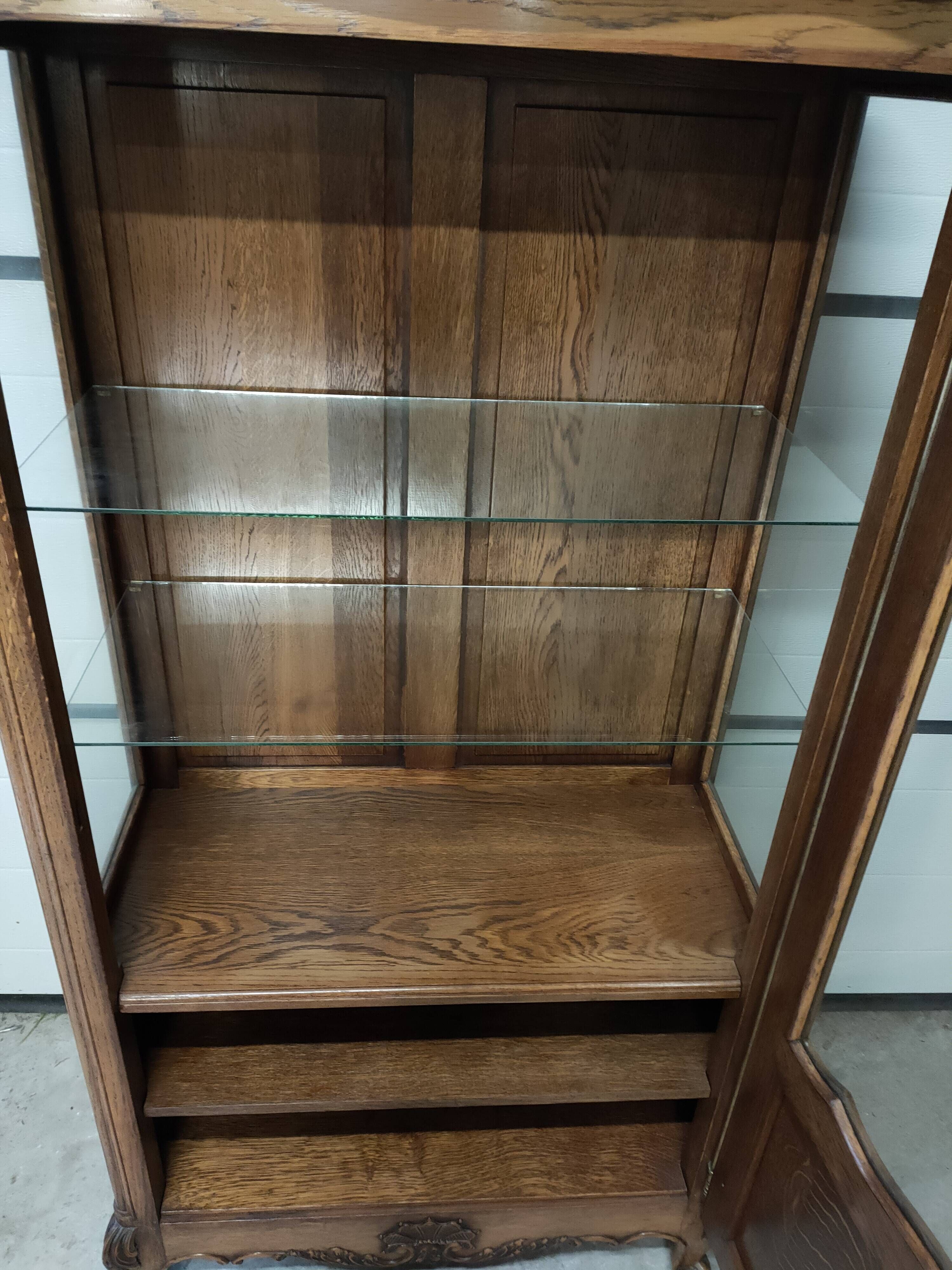 Louis XV style oak display case