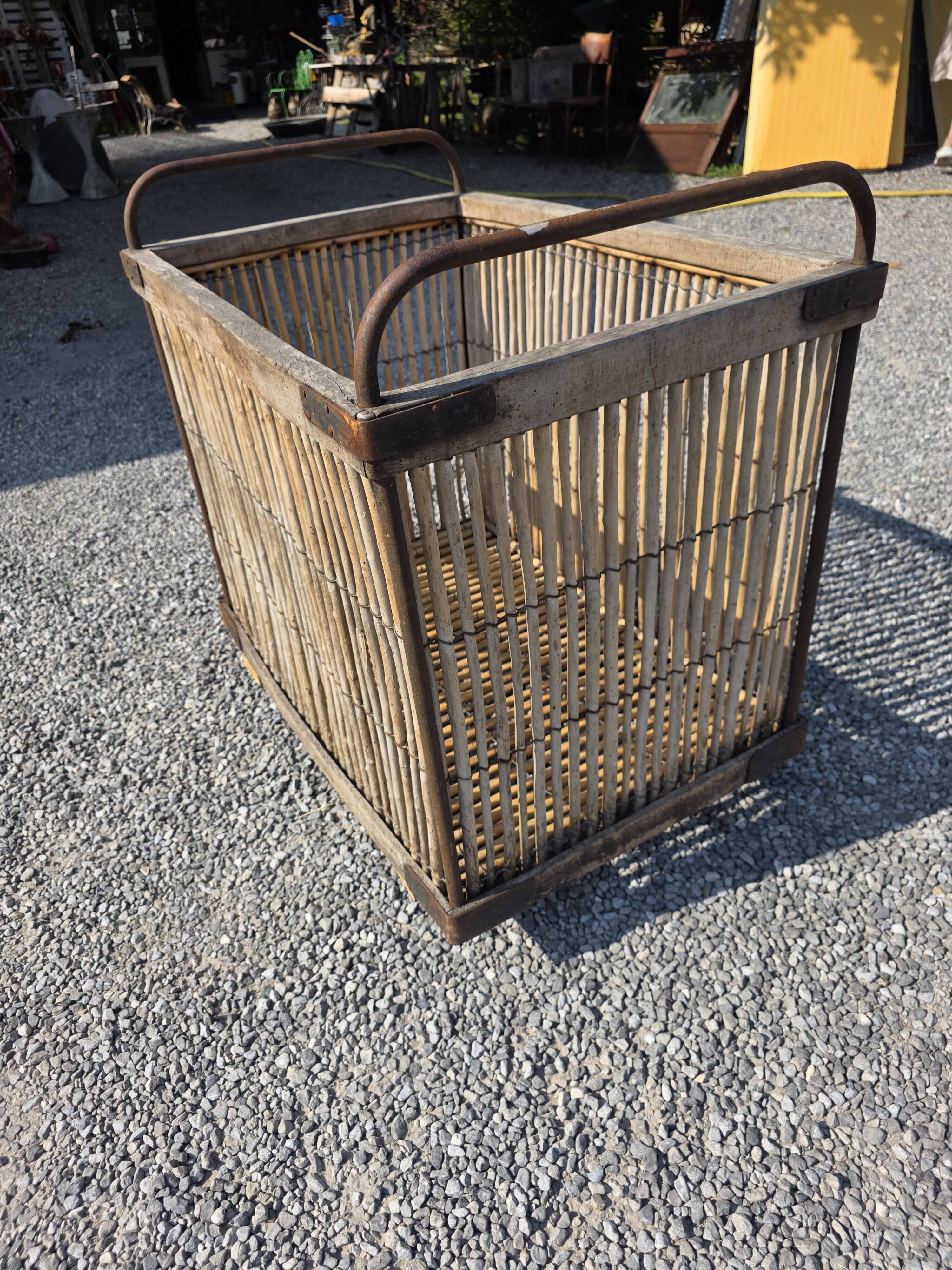 Ancient bakery cart made of rattan.