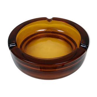 Ashtray glass amber, Italy, 1970