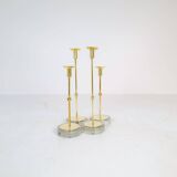 Set of 4 mid-century candle holders Ystad Metall, Sweden, 1950s