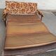 Vintage 70s 3-seater convertible sofa in floral velvet Méral France 1970