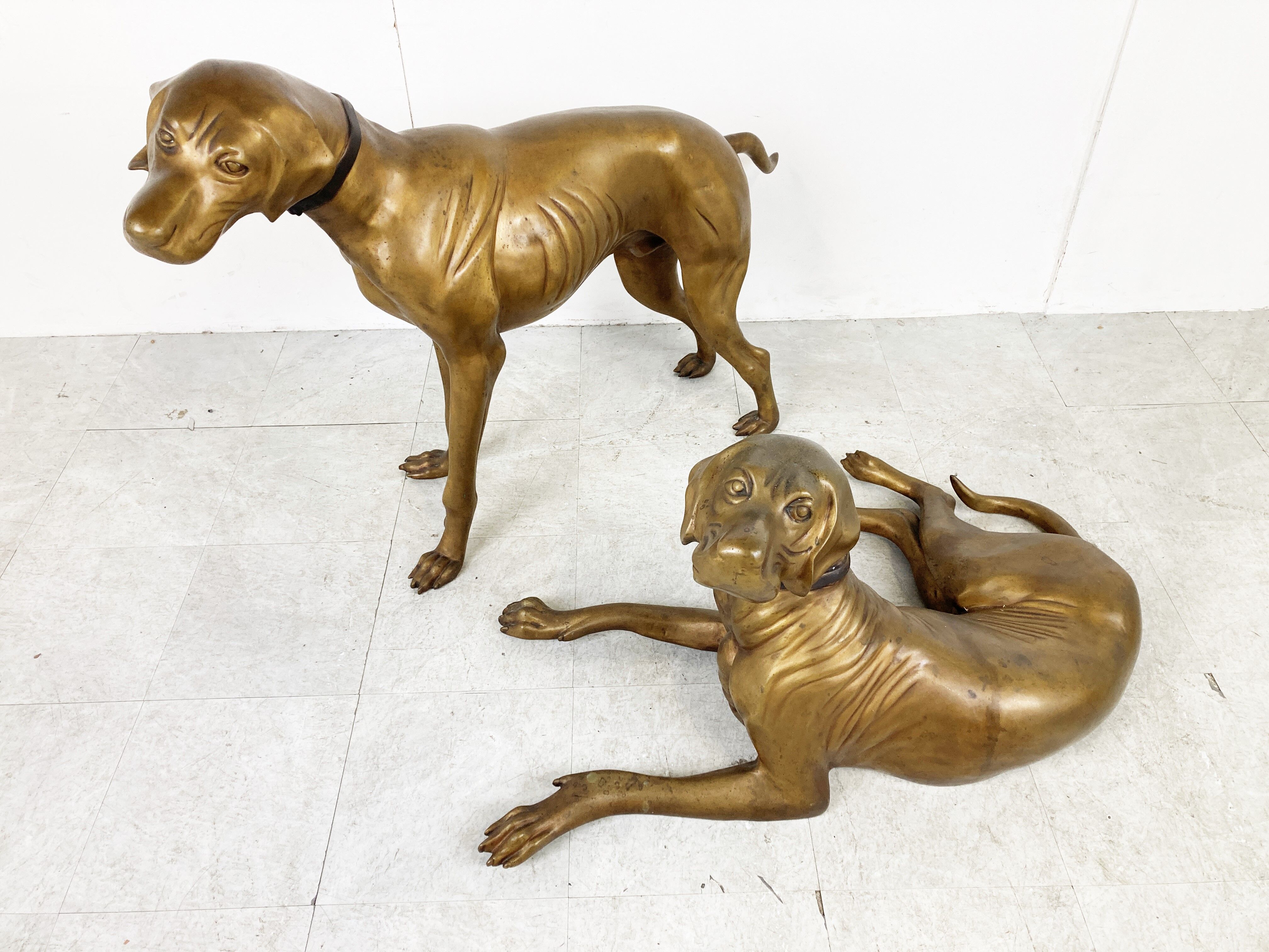 Life size brass dog sculpture, 1960s