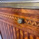 Louis XVI music cabinet, marquetry, brass gallery, marble top