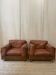 Paire de fauteuils en cuir italien 1970