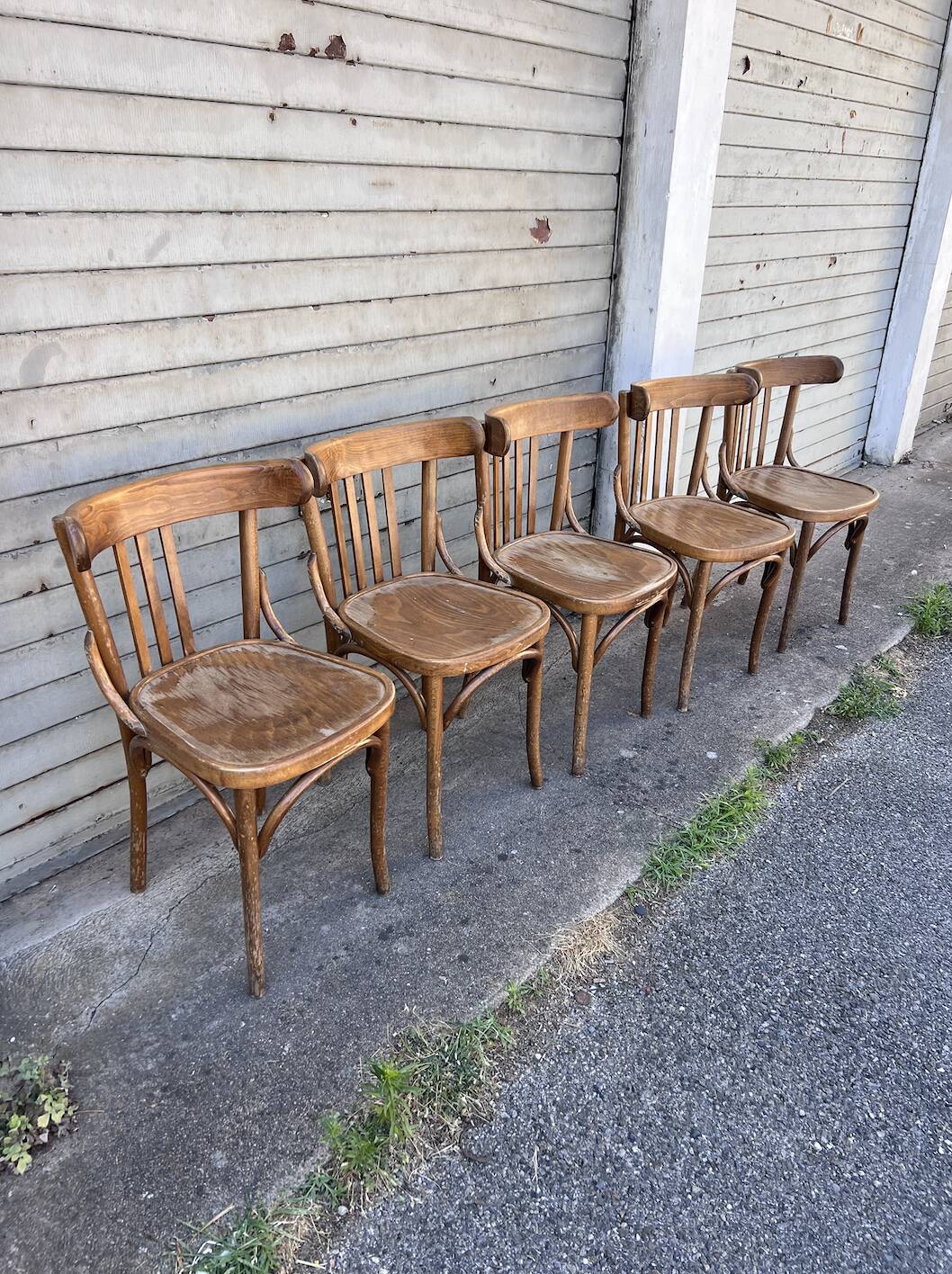 (Lot) 5 Anciennes Chaises Bistrot