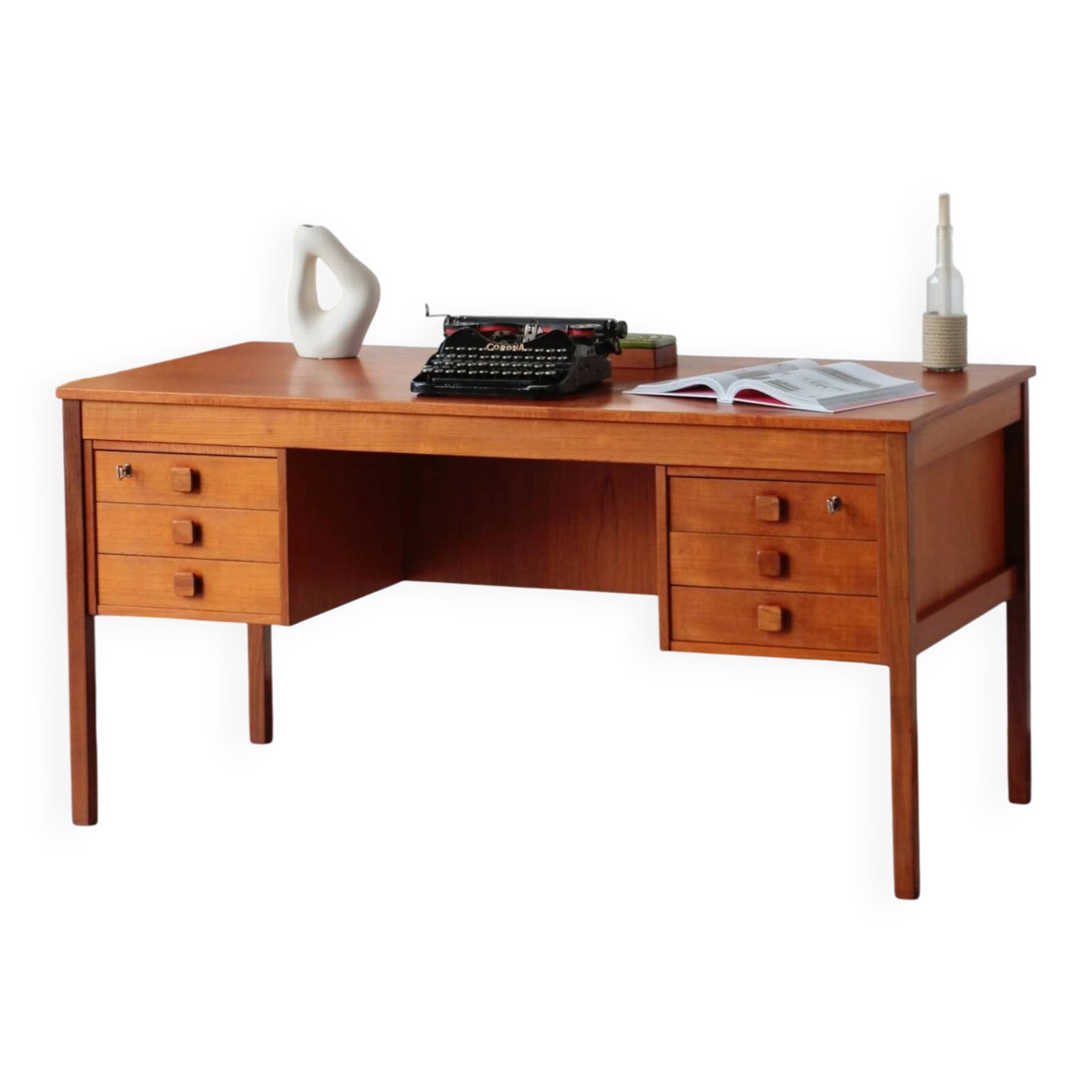Bureau danois en teck vintage – Domino Møbler (années 60)