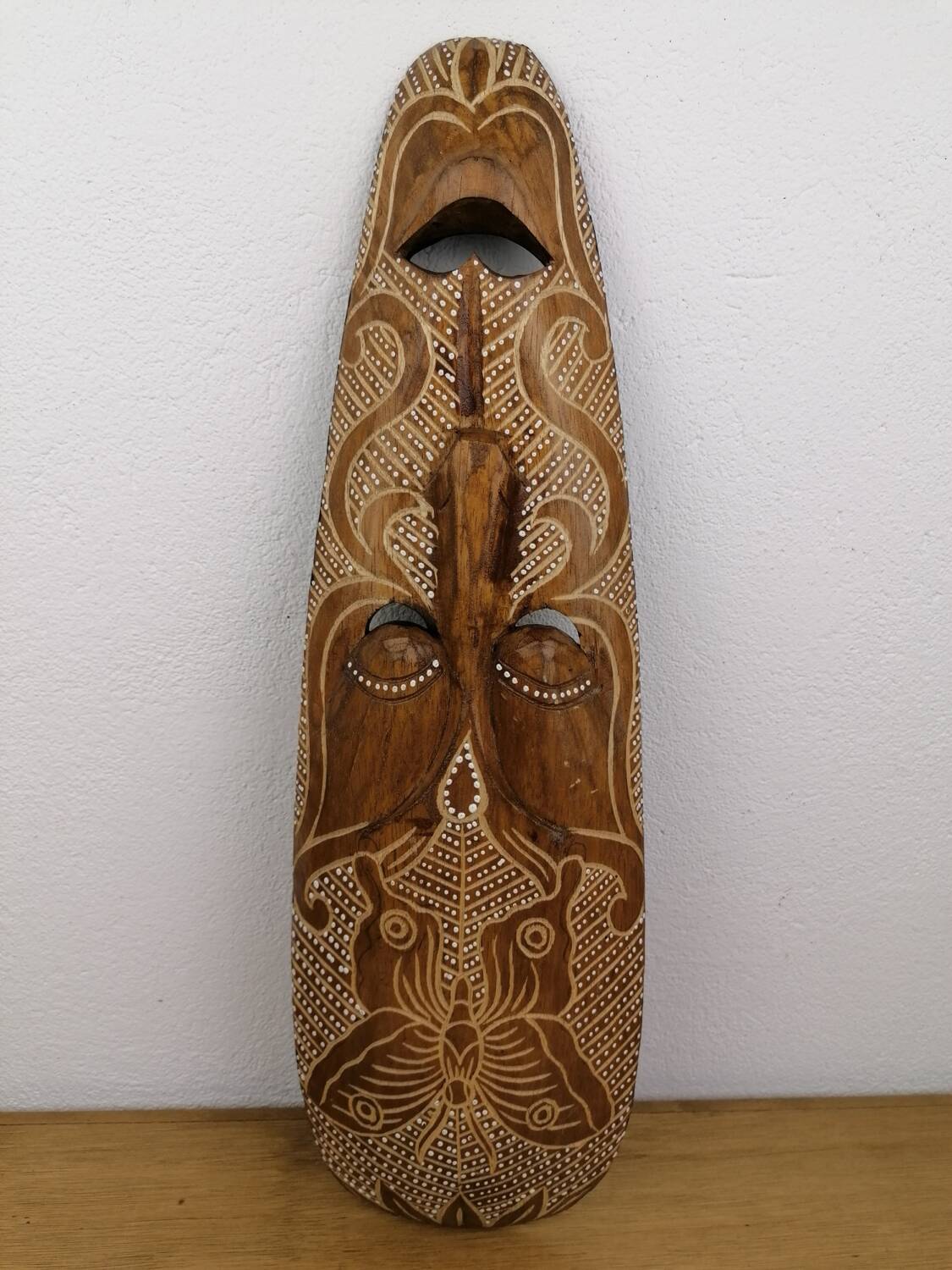 Hand carved wooden African tribal mask