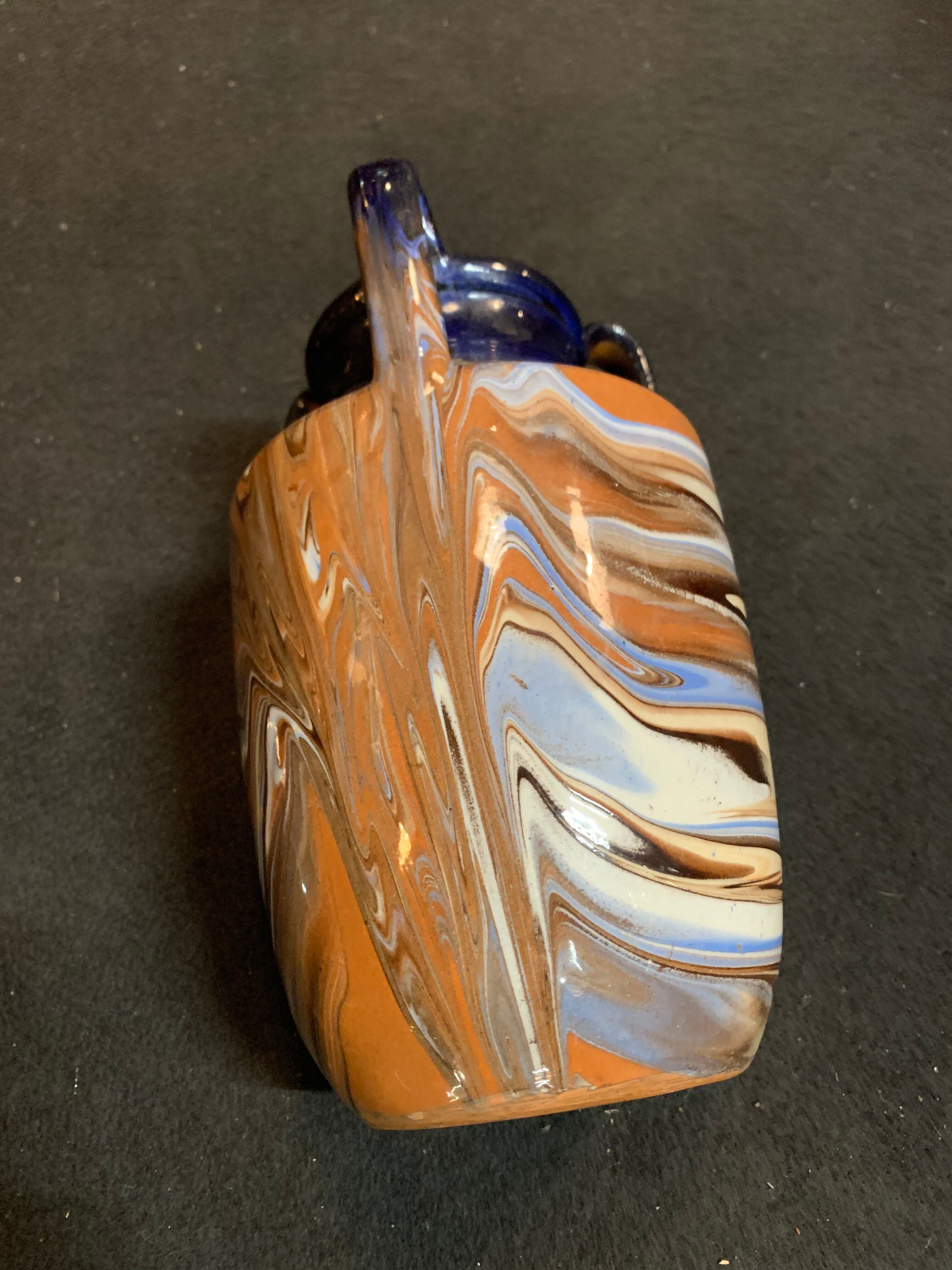 Vintage glass pate vase 3 handles