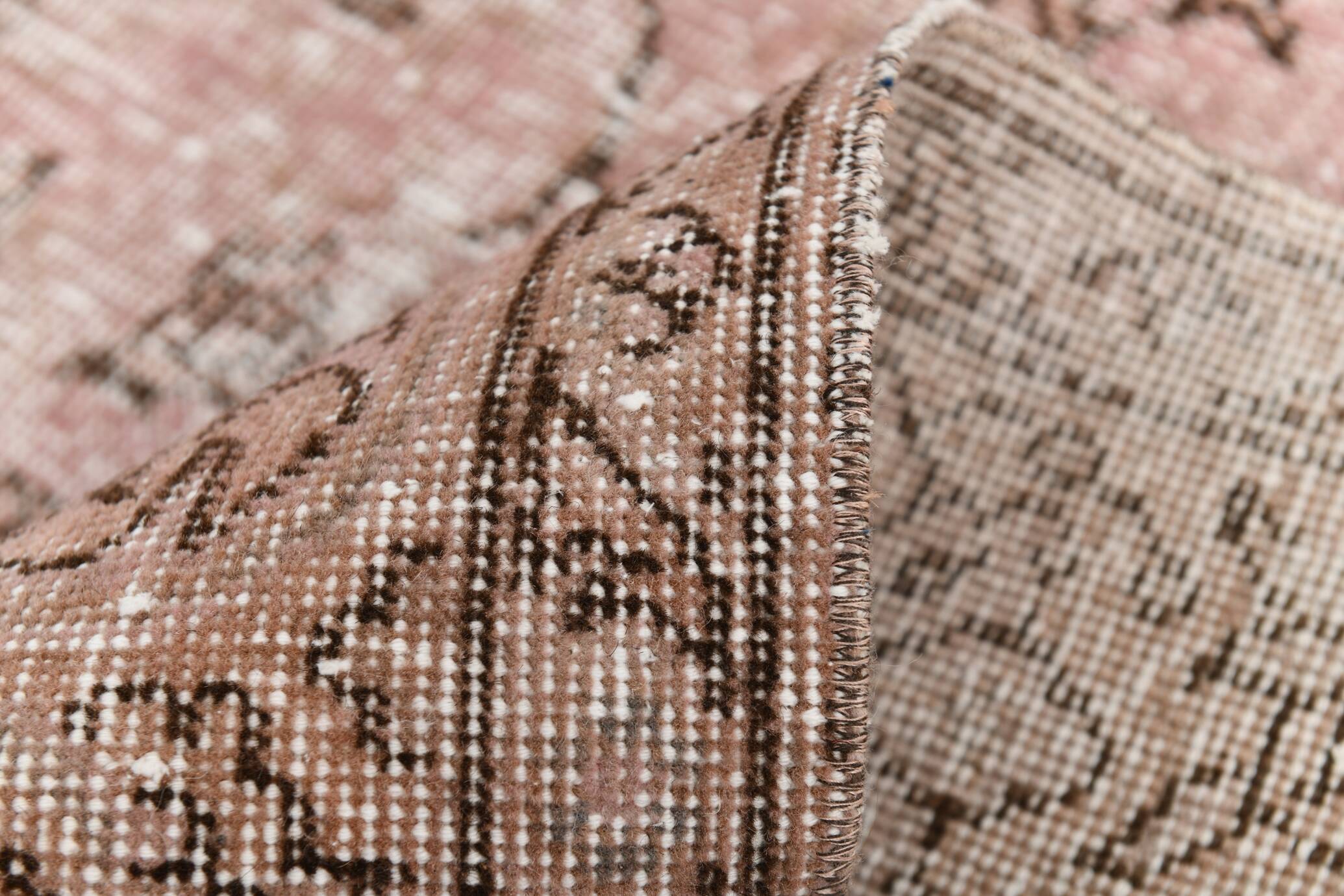 Pink & Brown Large Vintage Rug, 213x325Cm