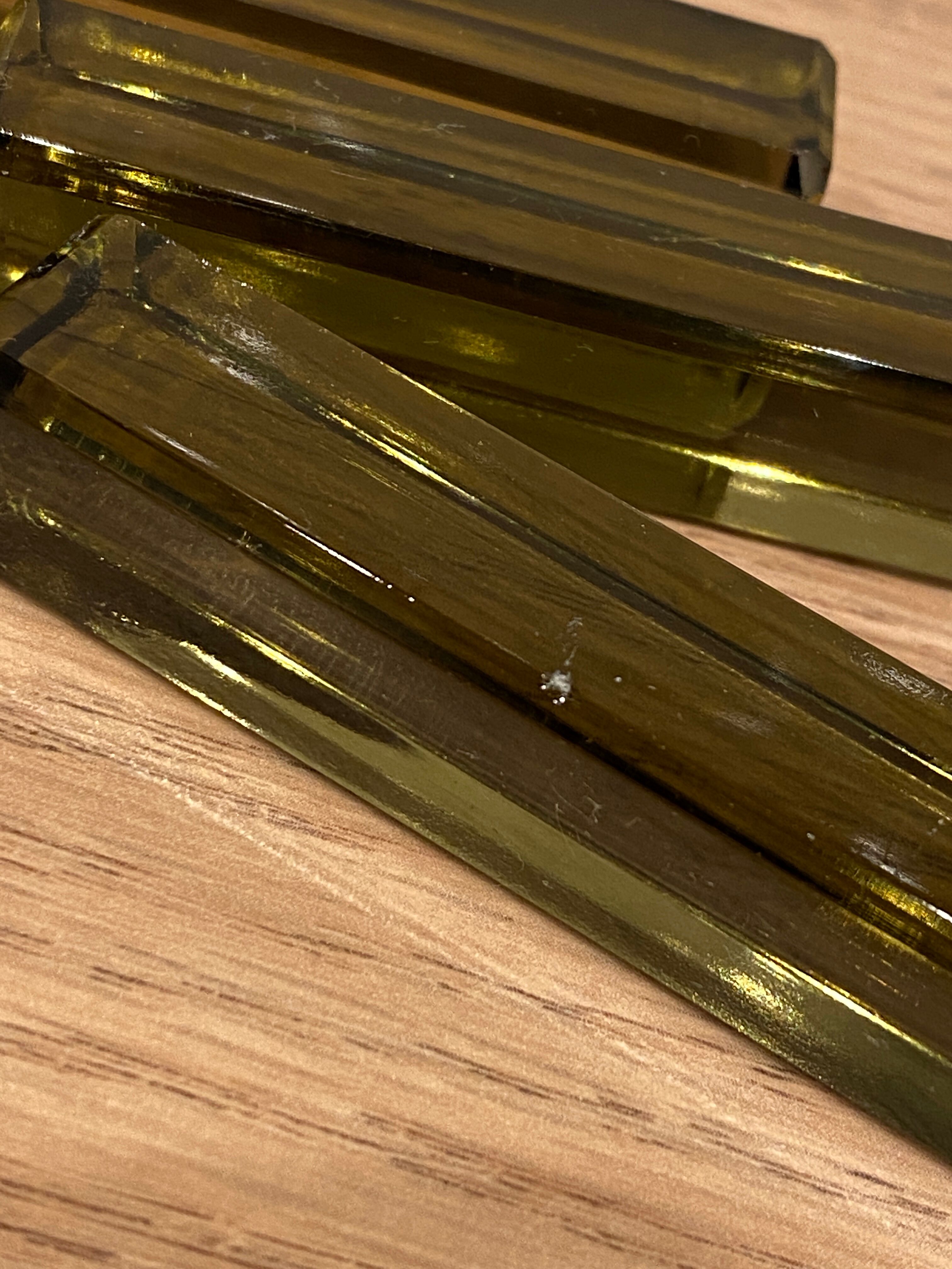 5 porte-couteaux en verre fumé