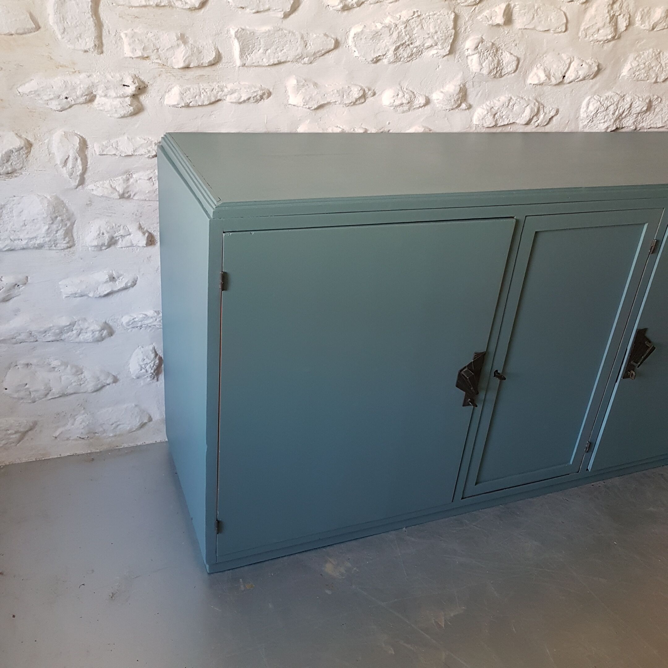 Wooden green art deco buffet