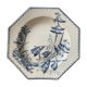 Octagonal plate in Clairefontaine earthenware, Indiana model