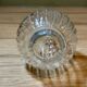Vintage ribbed glass bottle with stopper – 19 cm