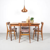 Vintage Danish design extendable teak dinner table, 1960's