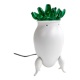 Postmodern Green Murano Glass and White Aluminum Table Lamp, Italy