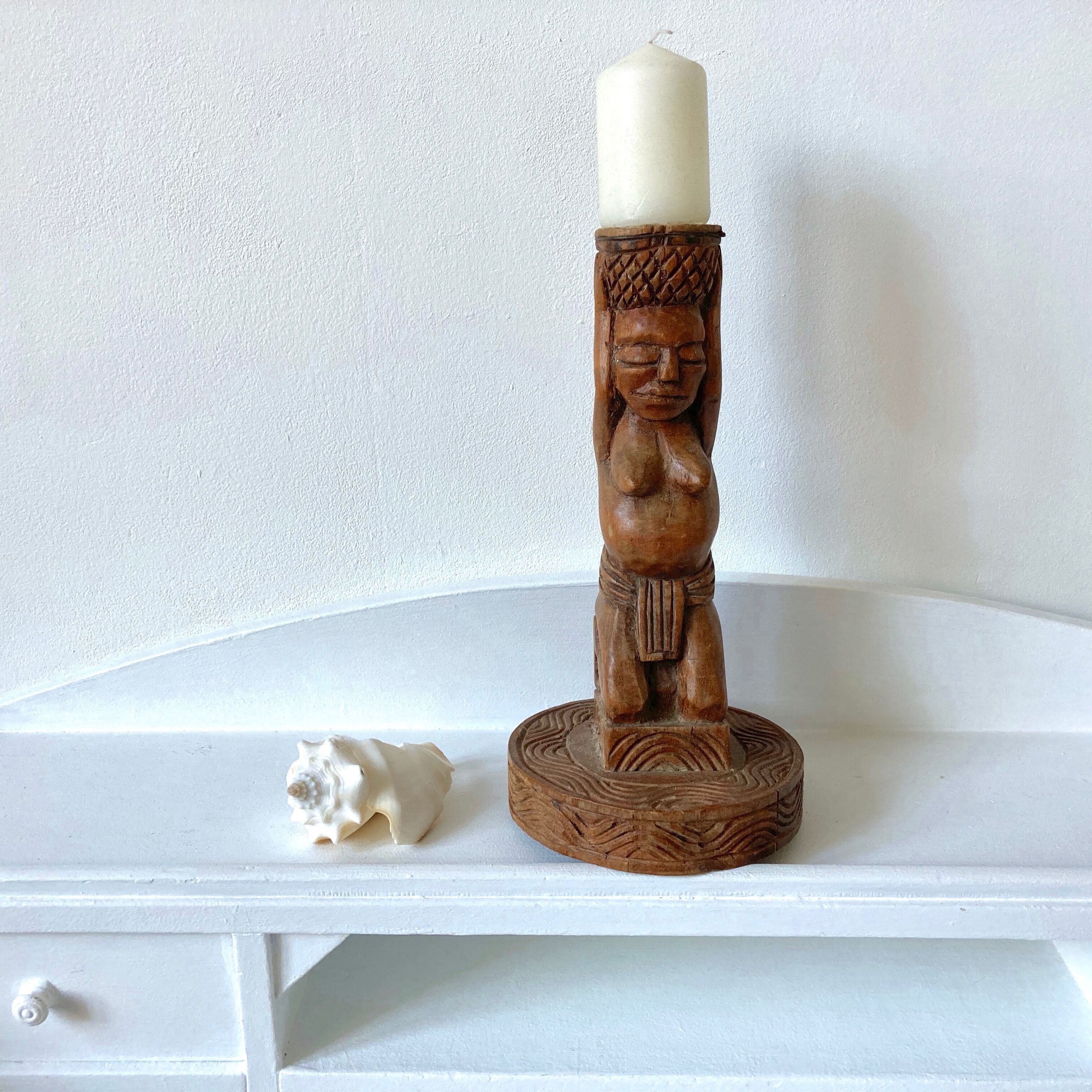 Wooden candle holder