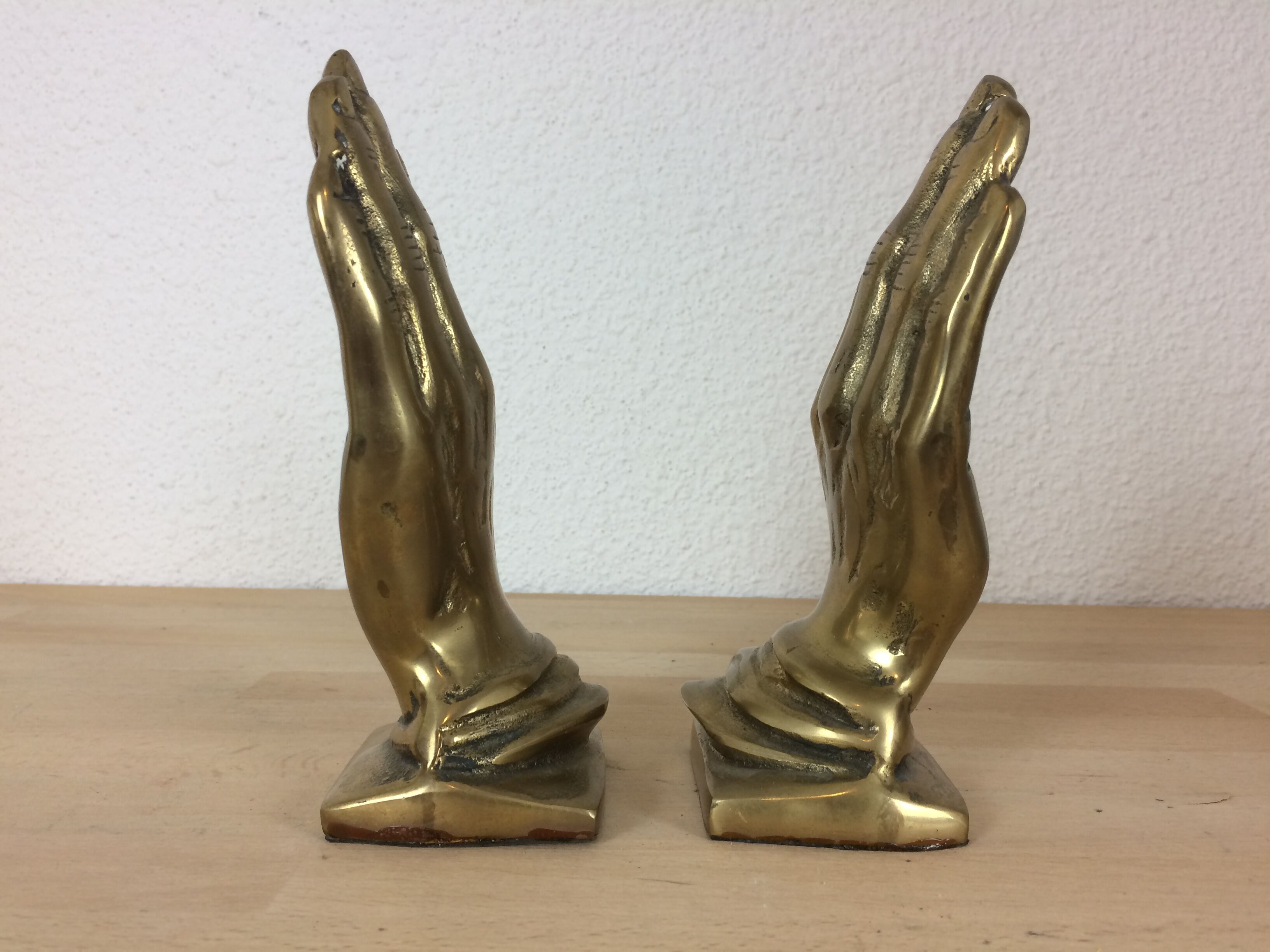 Brass hand bookends
