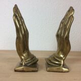 Brass hand bookends