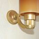 Pair French Vintage 1960s Retro Single Wall Lights Brass & Orange Acrylic