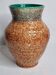 Vase en grès émaillé vert et brun moucheté – signé Accolay – 22 cm