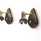 Set post modern diamond shape wall lamps, 1980s, spain