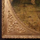 Antique Italian landscape painting signed and dated 1881