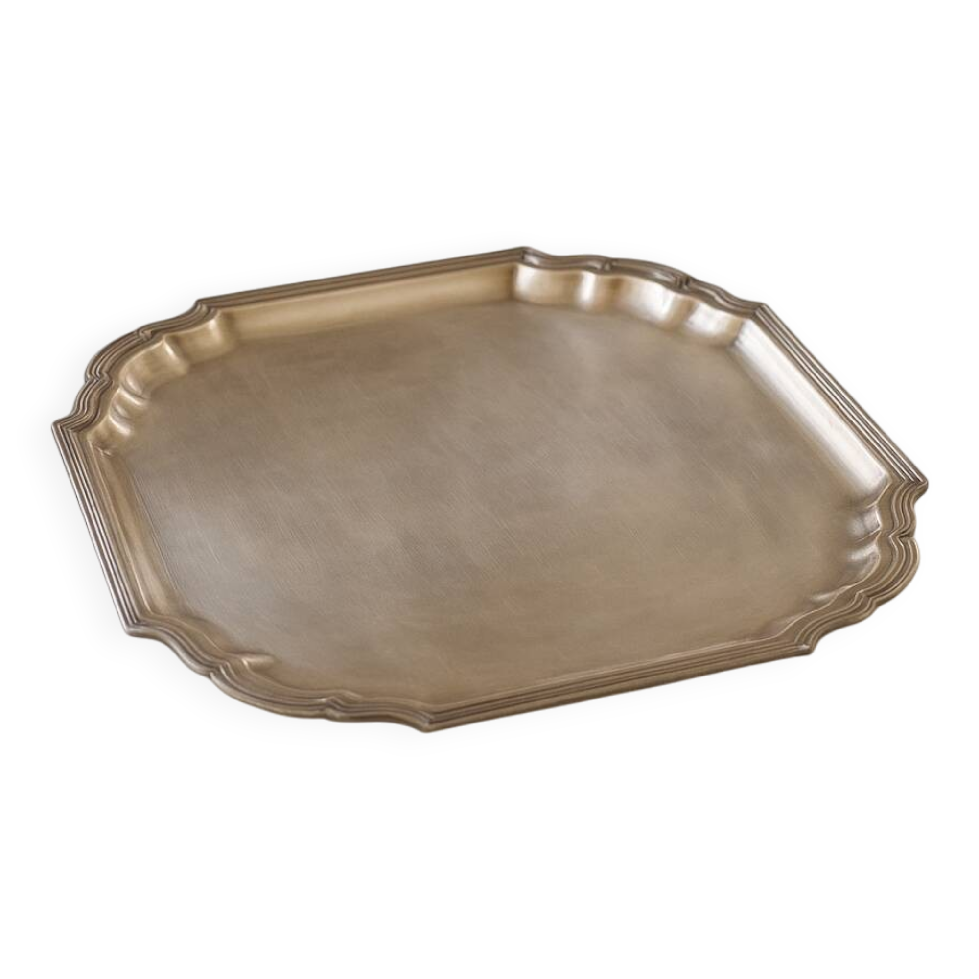 Antique yellow copper tray – 36 cm – Made in India