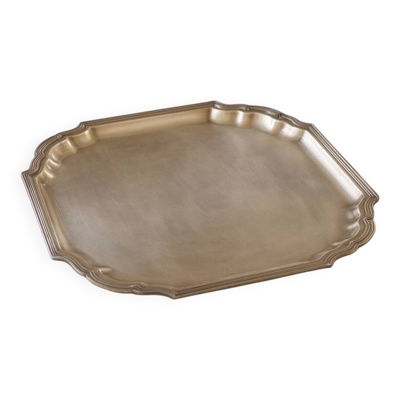 Plateau ancien en cuivre jaune – 36 cm – Made in India