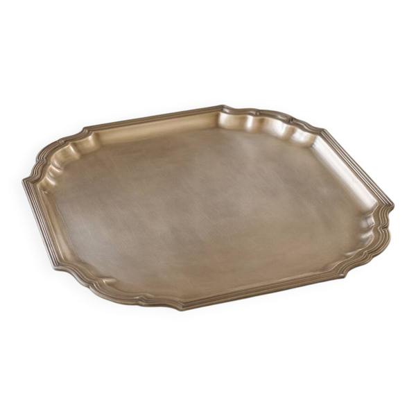Plateau ancien en cuivre jaune – 36 cm – Made in India