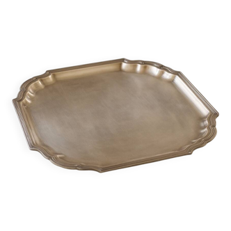 Antique yellow copper tray – 36 cm – Made in India