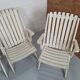 Lot 5 garden armchairs in vintage white wood