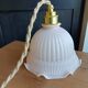 Pale pink vintage glass lamp, gold socket