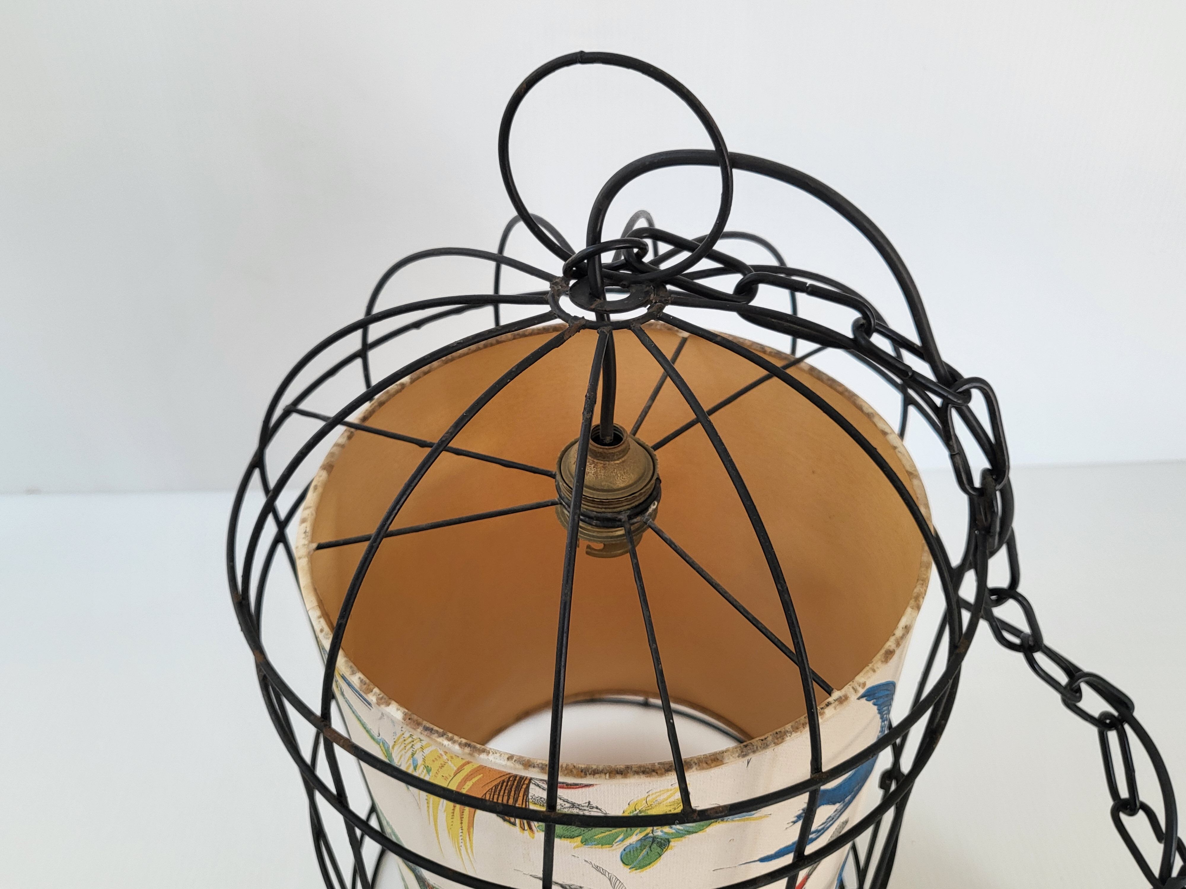 Vintage bird cage suspension