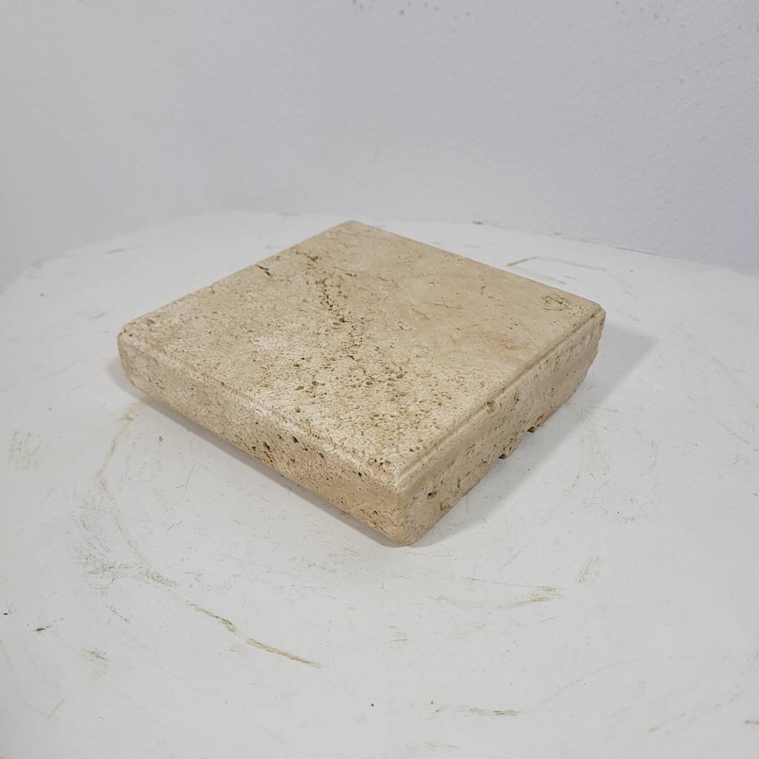 Large vintage travertine ashtray Fratelli Mannnelli Italy 1970s