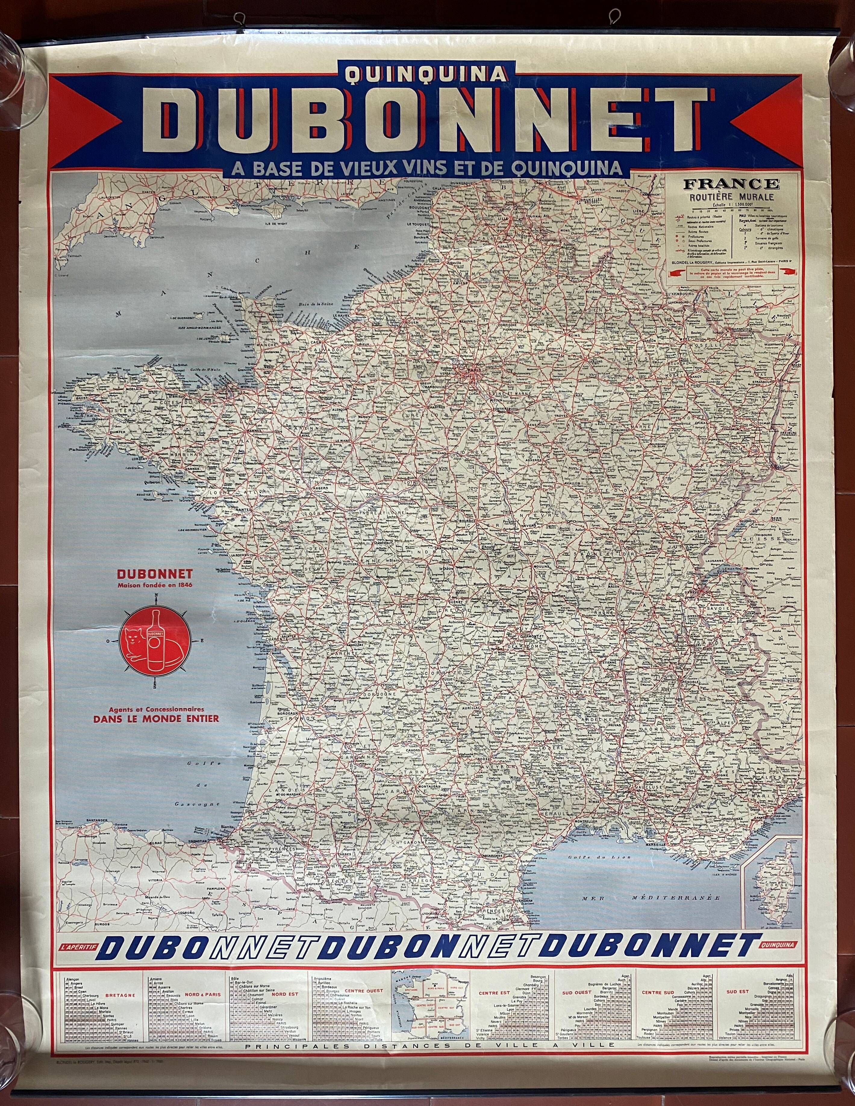 Original poster "France Dubonnet Quinquina" 70x90cm 1960