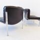 Girsberger Eurochair set of 2 black leather lounge chairs