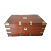 Malle de marine cabinet de voyage époque XIXè bois et laiton