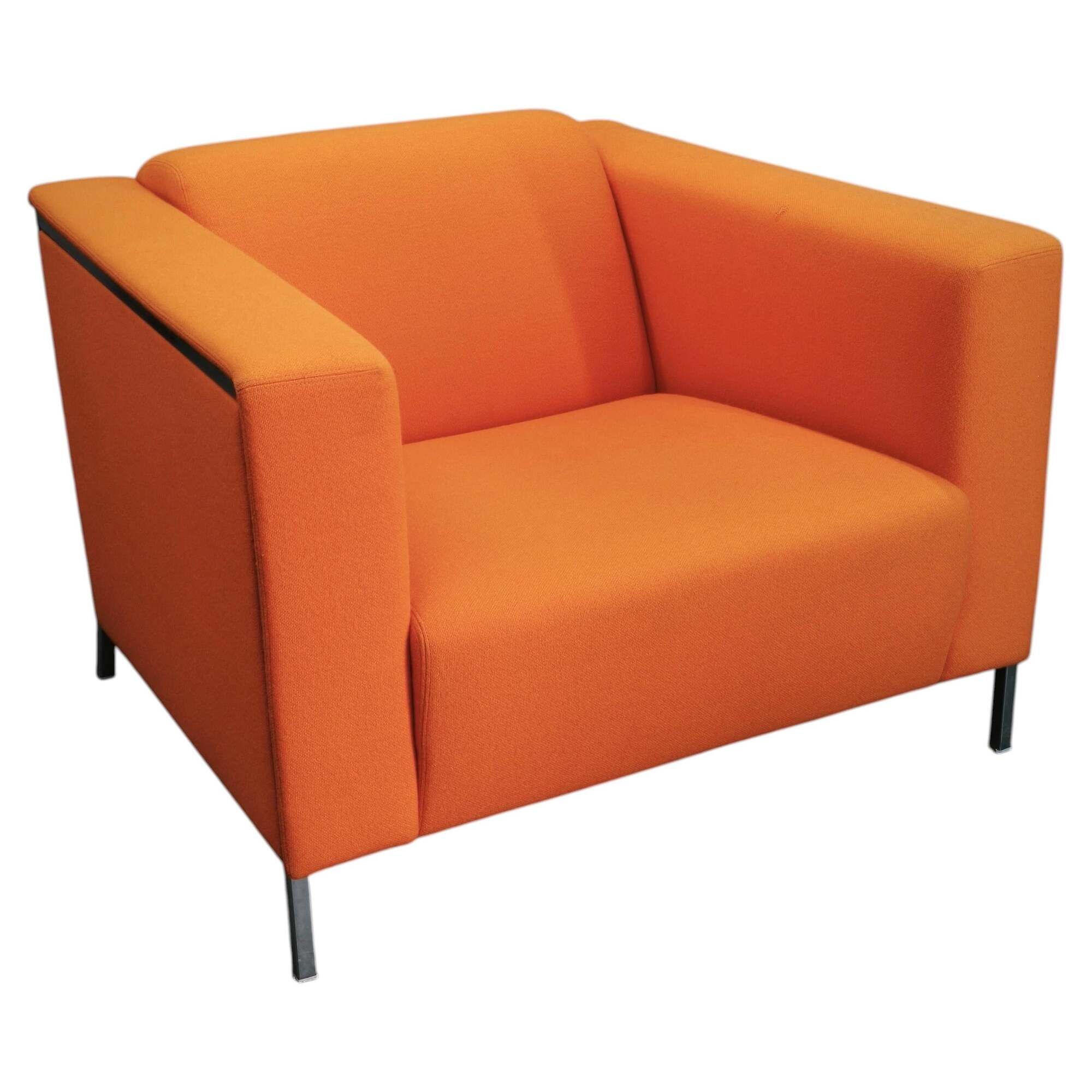 Enrico Franzolini Steel 2000 Orange Armchair for Moroso, Italy