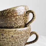 3 rustic handmade ceramic mugs