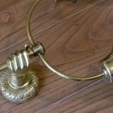 ART DECO brass wall light, two glass globes