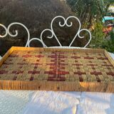 70s rattan tray