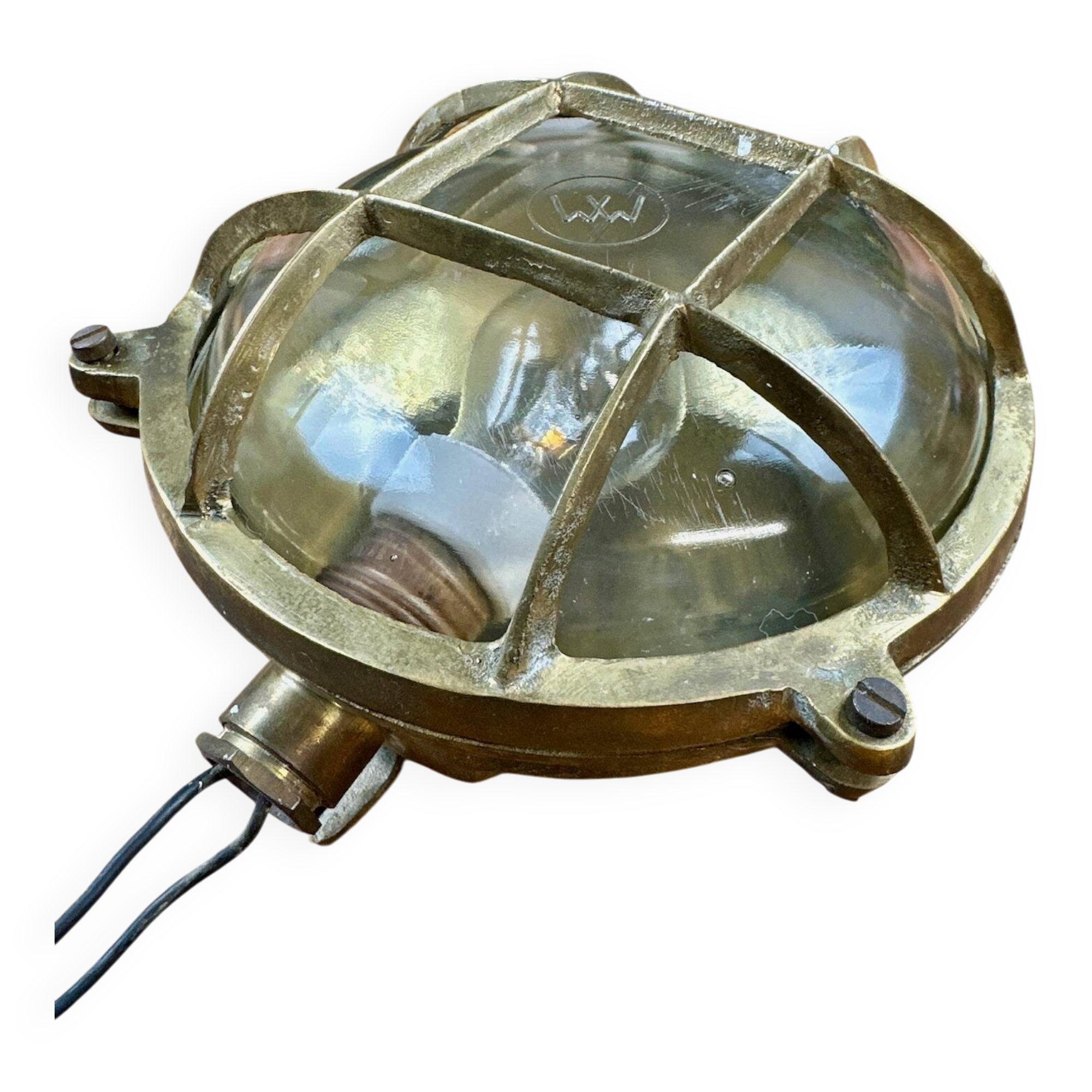 Vintage industrial brass clock – maritime/workshop style